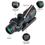 Precision View ACOG 4X32 Scope - Red Fiber Optics Edition