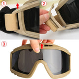 Wind Guard Tactical Goggles with 3 Interchangeable Lenses - Unparalleled Protection in Extreme Conditions