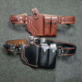 LEATHER BELLY BELT HOLSTER FOR 9MM/30BORE PISTOLS