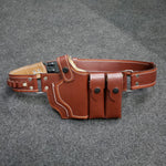 LEATHER BELLY BELT HOLSTER FOR 9MM/30BORE PISTOLS