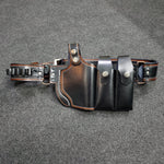 LEATHER BELLY BELT HOLSTER FOR 9MM/30BORE PISTOLS