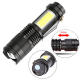 Built In Battery Q5 Portable Mini Led Flashlight - Zoomable The Hiker Hub TheHikerHub.com Pakistan Online