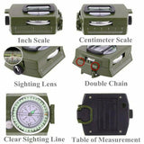 Multi-function Military Compass - Green The Hiker Hub TheHikerHub.com Pakistan Online