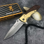 Browning DA77 Fast Open Tactical Folding Wood Handle The Hiker Hub TheHikerHub.com Pakistan Online